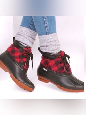 Skechers Red and Black Winter Boots